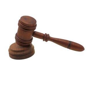 Polished Wood Gavel and Sound Block Set Judge Chairman Lawyer Auctioneer Mallet